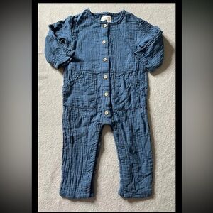 Little Planet Jumpsuit One Piece Boys Girls 12 Months Muslin Blue Lightweight